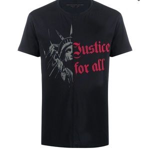 John Varvatos Justice Black 100% Cotton Crew T-Shirt M / Brand New